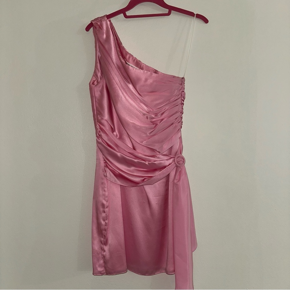 Amanda Uprichard Bexley Dress in Silk Pink